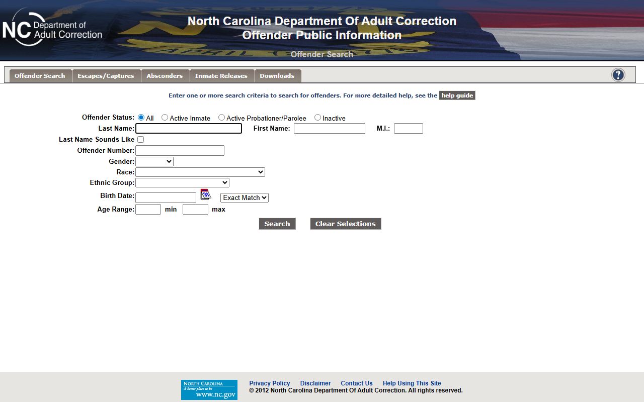 NCDAC custody search for Tabor Correctional Institution inmates